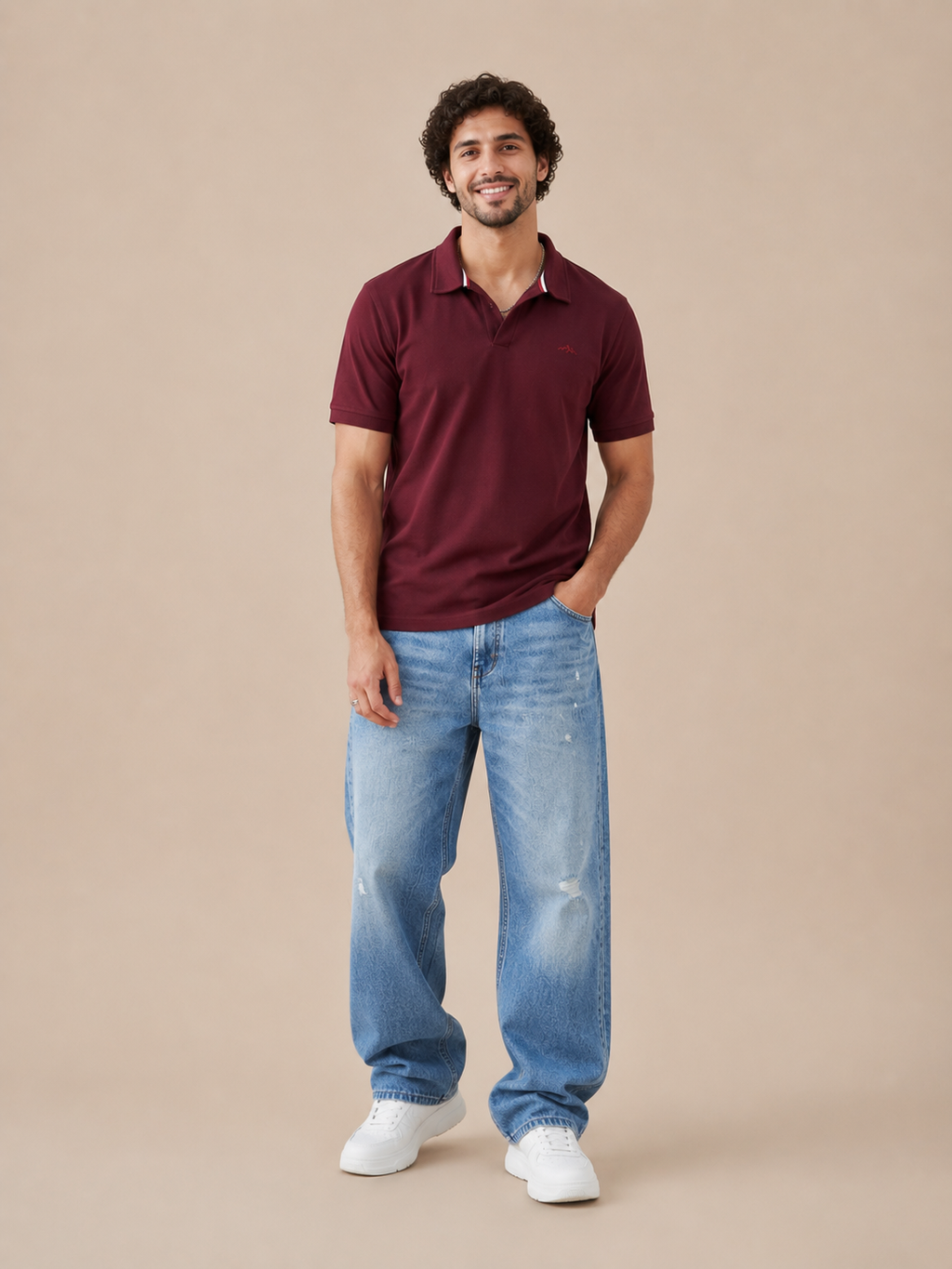 Burgandy Short Sleeve Polo
