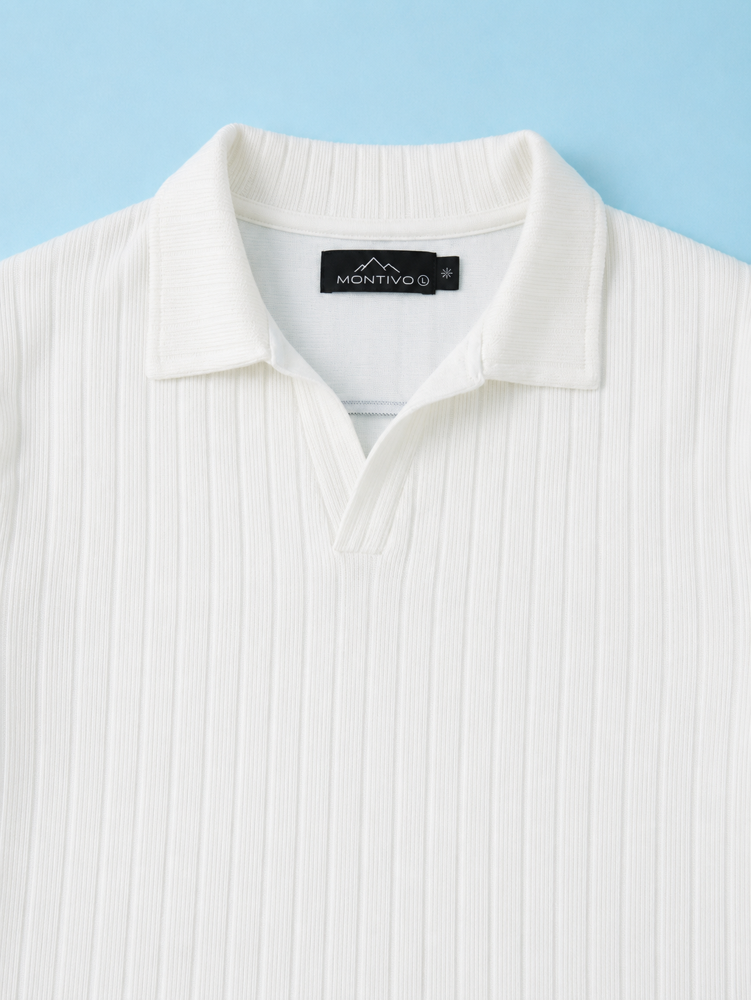 White Knit Polo Shirt