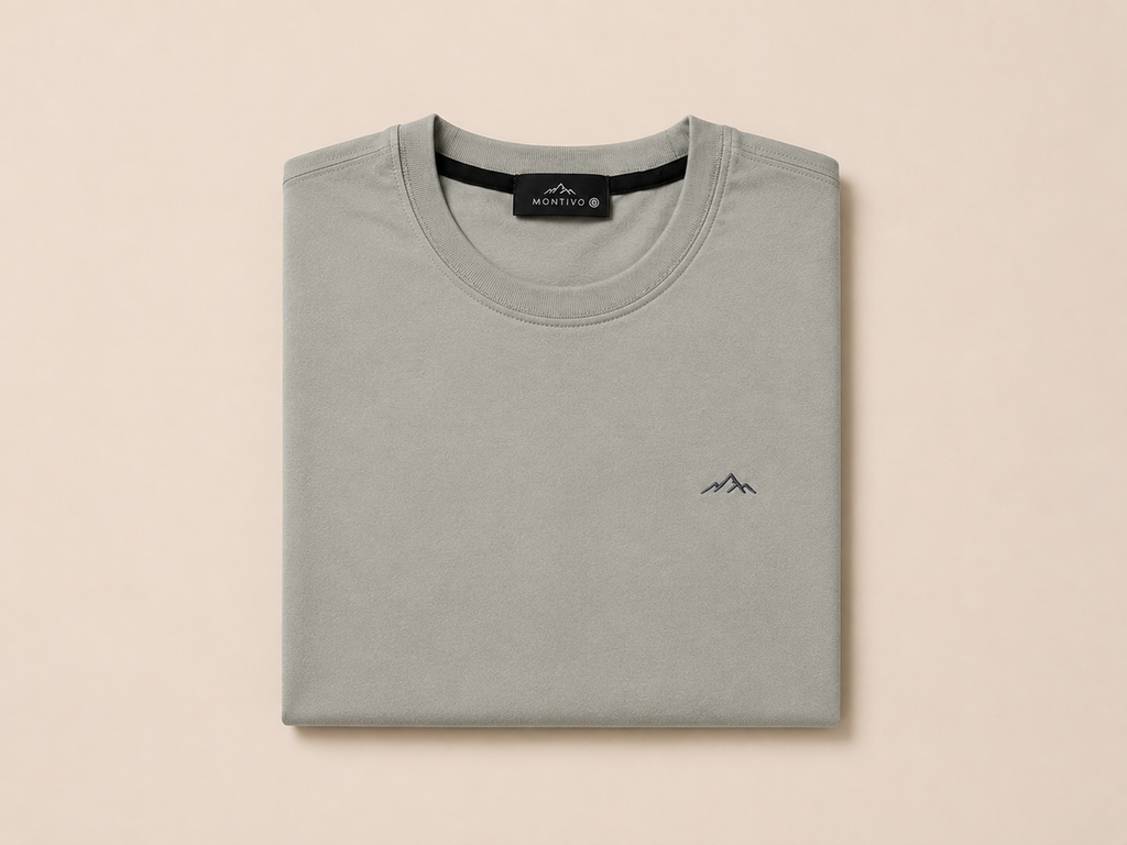 Gray Short Sleeve Round Shirt