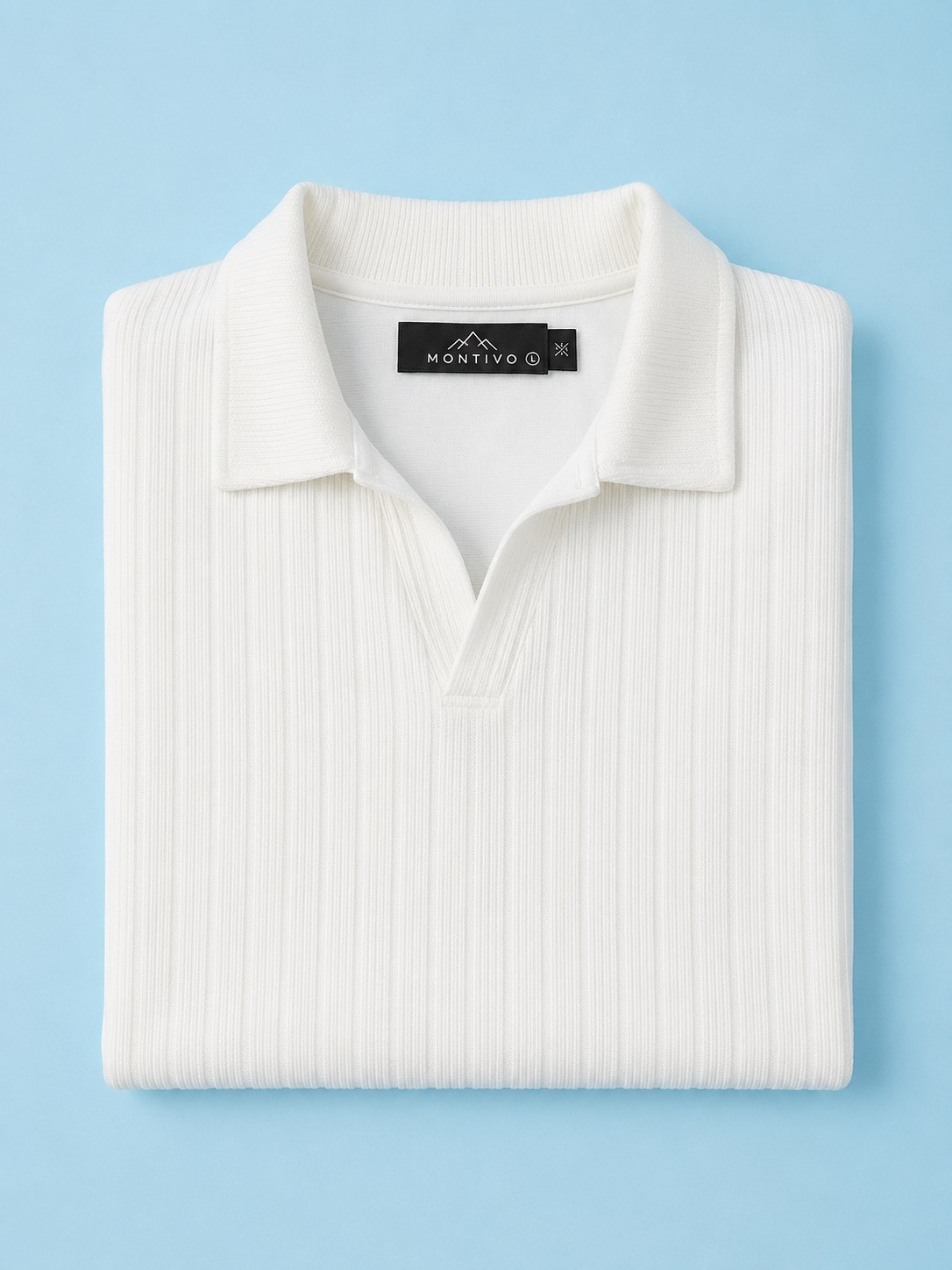 White Knit Polo Shirt