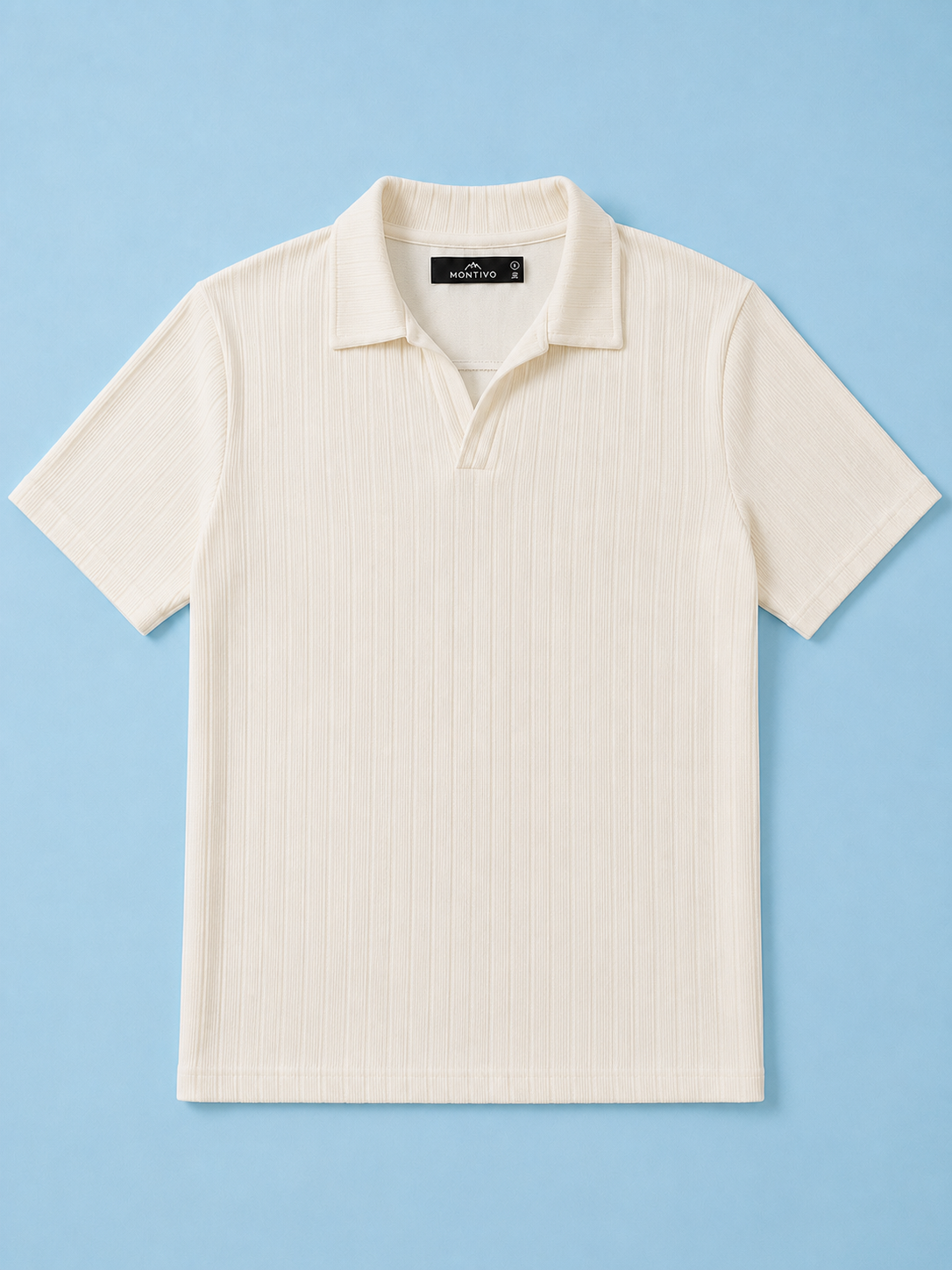 White Knit Polo Shirt