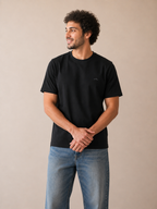 Black Short Sleeve Round Shirt