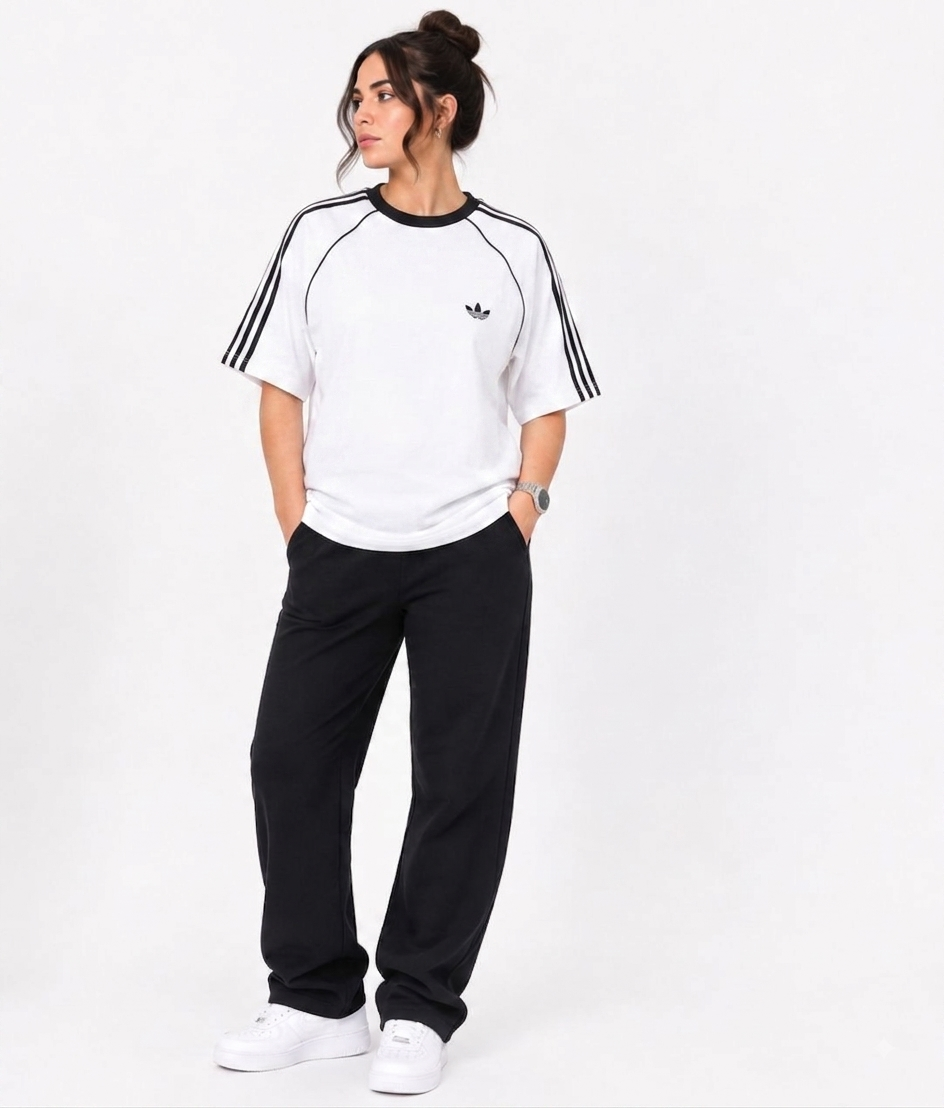 T shirt raglan 3 stripes box-fit oversize